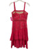 Alice + Olivia Size 4 Pink Red Cotton Blend Floral Lace Overlay Sleeveless Dress Pink Red / 4