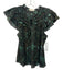 Ulla Johnson Size 2 Green, Aqua & Gold Cotton Blend Ruffle Short Sleeve Ties Top Green, Aqua & Gold / 2