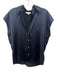 Vince Size XXS Navy Silk Button Up Cap Sleeve Collar Top Navy / XXS