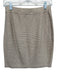 St. John Size 2 Cream, Brown & Gold Wool Blend Elastic Waist Knit Pencil Skirt Cream, Brown & Gold / 2