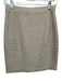 St. John Size 2 Cream, Brown & Gold Wool Blend Elastic Waist Knit Pencil Skirt Cream, Brown & Gold / 2