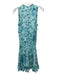 Poupette St. Barth Size 2 Aqua, Blue & White Viscose Sleeveless Floral Dress Aqua, Blue & White / 2