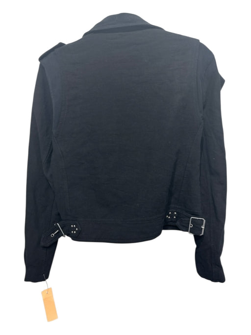 BlankNYC Size Medium Black Cotton Long Sleeve Zip Front Buckle Moto Jacket Black / Medium