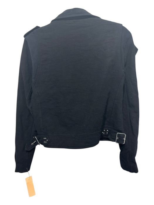 BlankNYC Size Medium Black Cotton Long Sleeve Zip Front Buckle Moto Jacket Black / Medium