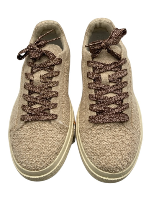 Rothy's Shoe Size 7 Beige & Bronze Textile Rubber Sole lace up Sneakers Beige & Bronze / 7
