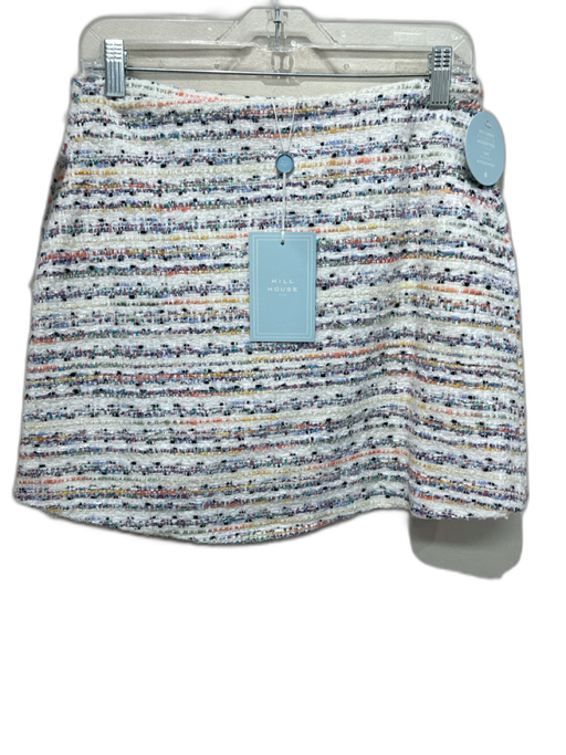 Hill House Size Medium White & Multi Polyester Blend Wrap Boucle Mini Skirt White & Multi / Medium