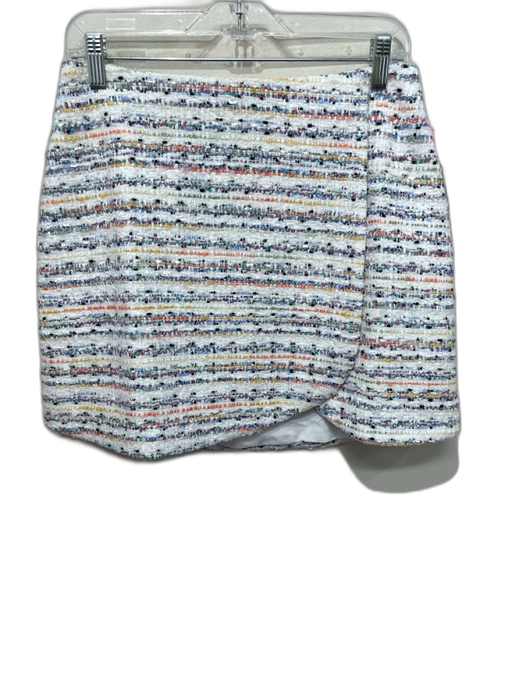 Hill House Size Medium White & Multi Polyester Blend Wrap Boucle Mini Skirt White & Multi / Medium