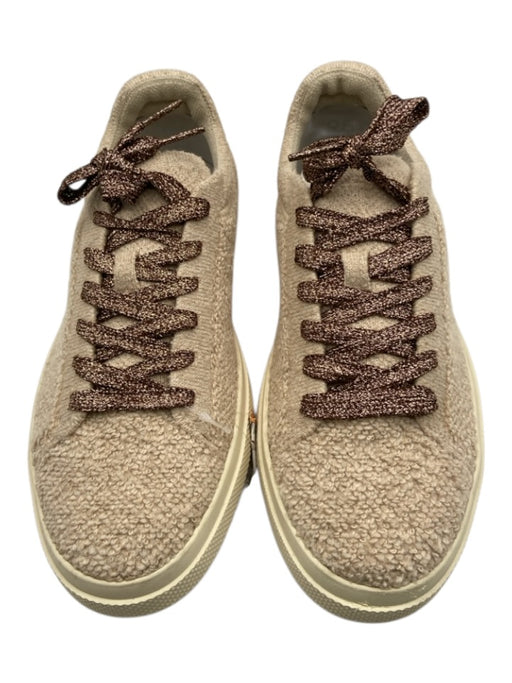 Rothy's Shoe Size 7 Beige & Bronze Textile Rubber Sole lace up Sneakers Beige & Bronze / 7