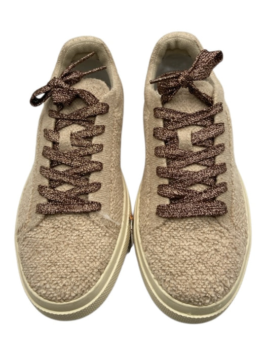 Rothy's Shoe Size 7 Beige & Bronze Textile Rubber Sole lace up Sneakers Beige & Bronze / 7