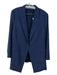 Theory Size 18 Navy Wool Blazer Single Button Mid Rise Straight Leg Pant Set Navy / 18