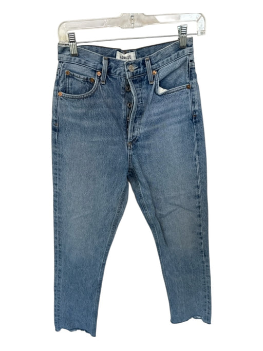 Agolde Size 24 Med Light Wash Cotton High Waist Button Fly Straight Leg Jeans Med Light Wash / 24