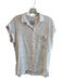 Rails Size Small White & Gold Linen Blend Drop Shoulder Collared Button Down Top White & Gold / Small