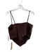 Reformation Size 12 Brown Linen Stretch Panel Back Zip Crop Top Brown / 12
