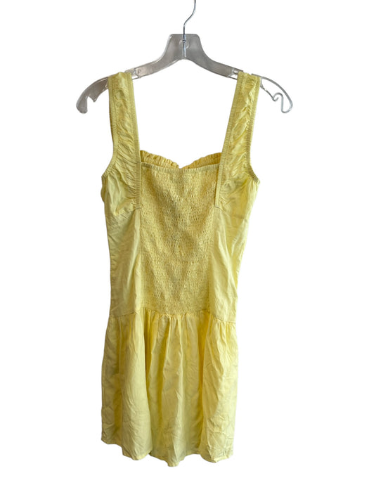 Frankies Bikinis Size Medium Yellow Rayon Sleeveless puckered circles Dress Yellow / Medium