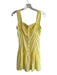 Frankies Bikinis Size Medium Yellow Rayon Sleeveless puckered circles Dress Yellow / Medium