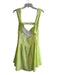 For Love & Lemons Size Large Lime & White Tencel Blend Checked Open Back Dress Lime & White / Large