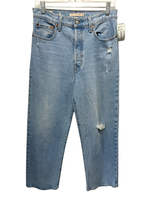 Levi's Size 28 Light Wash Cotton Denim High Waist Straight Leg Ankle Jeans Light Wash / 28