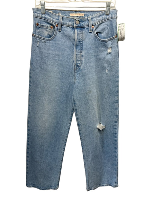 Levi's Size 28 Light Wash Cotton Denim High Waist Straight Leg Ankle Jeans Light Wash / 28