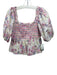 Something Navy Size S White, Pink & Multi Linen & Cotton Smocked Peplum Top White, Pink & Multi / S
