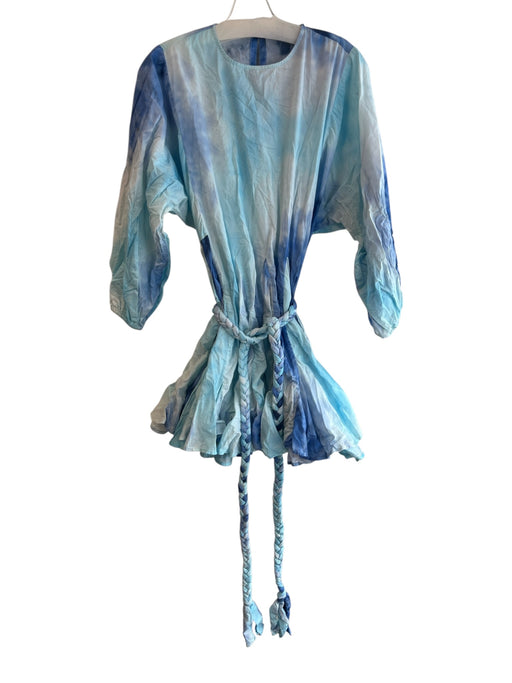 Rhode Size XS Blue Cotton Round Neck Long Sleeve Gradient Knee length Dress