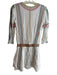 Alice + Olivia Size 0 White & Multi Viscose Embroidered Tie V Neck Dress White & Multi / 0