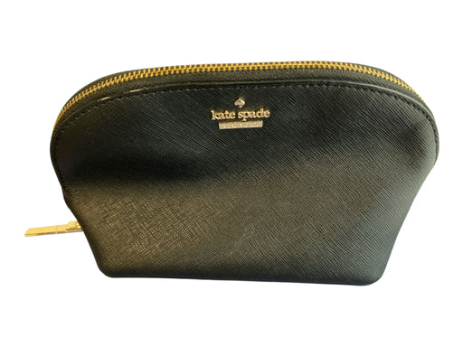 Kate Spade Black Leather Zip Top Inside Pocket Cosmetic Bag Bag Black / Mini