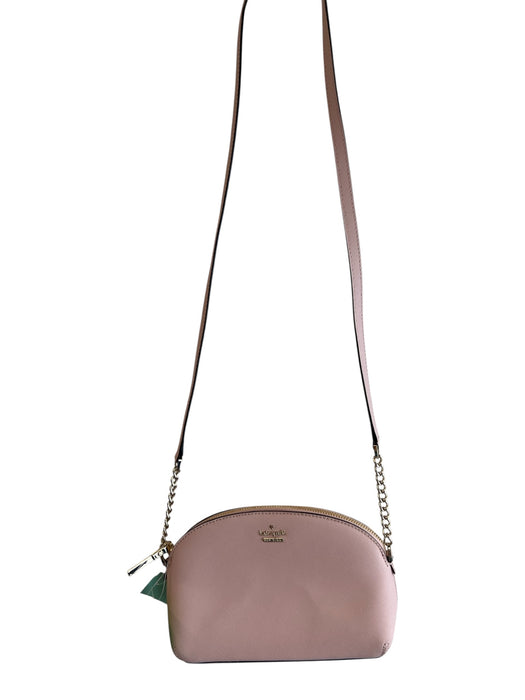 Kate Spade Pink Leather Zip Top Inside Pocket Cross Body Strap Bag Pink / Small