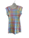 Love Shack Fancy Size M Multi Cotton Short Sleeve Plaid Scoop Neck Dress Multi / M