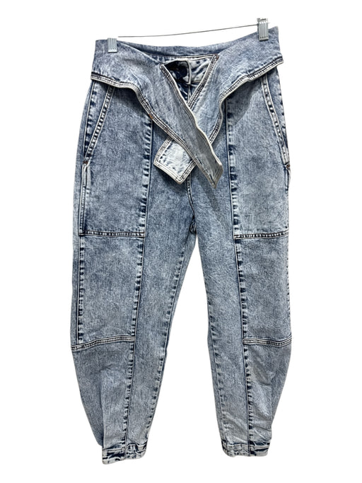 Ulla Johnson Size 0 Acid Wash Cotton Blend High Rise Tapered Cargo Jeans Acid Wash / 0