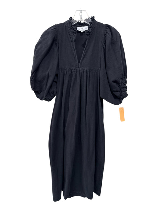 Never a Wallflower Size Small Black Cotton Half Balloon Sleeve Gathered Dress Black / Small