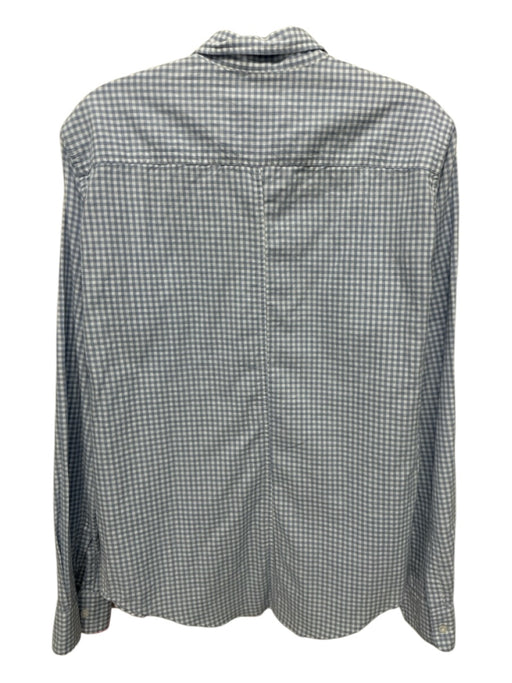 Frank & Eileen Size M Light Blue & White Cotton Gingham Men's Long Sleeve Shirt Light Blue & White / M
