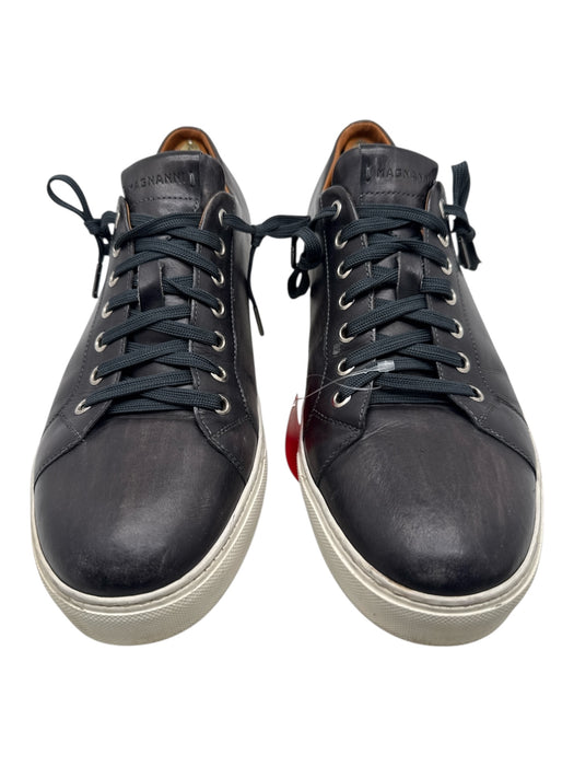Magnanni Shoe Size 10.5 Black Leather Solid Sneaker Men's Shoes Black / 10.5