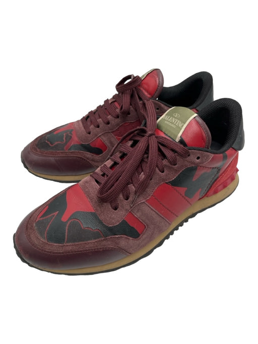 Valentino Shoe Size 44 AS IS Red Leather Camo Sneaker Men's Shoes 44