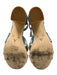 Anthropologie Shoe Size 6 Blue & White Fabric Embroidered Flowers Sandals Blue & White / 6