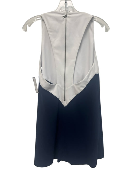 Alice & Olivia Size XS White & Navy Blue Polyester Colorblock V Neck Dress White & Navy Blue / XS