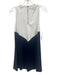 Alice & Olivia Size XS White & Navy Blue Polyester Colorblock V Neck Dress White & Navy Blue / XS