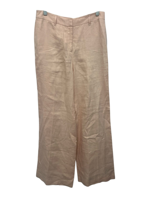 Lafayette 148 Size 2 Peach Orange Linen Mid Rise Zip & Hook Wide Leg Pants Peach Orange / 2