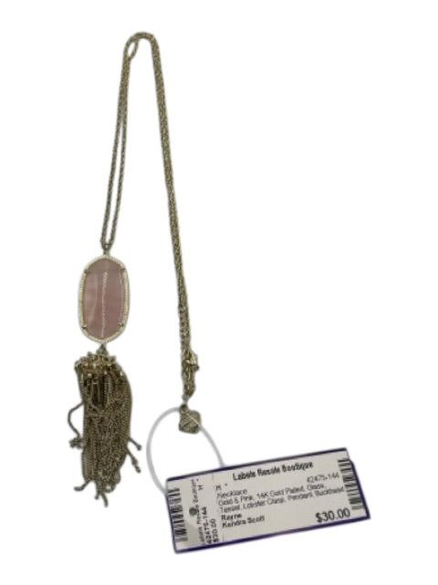 Kendra Scott Gold & Pink 14K Gold Plated Glass Tassel Lobster Clasp Necklace Gold & Pink