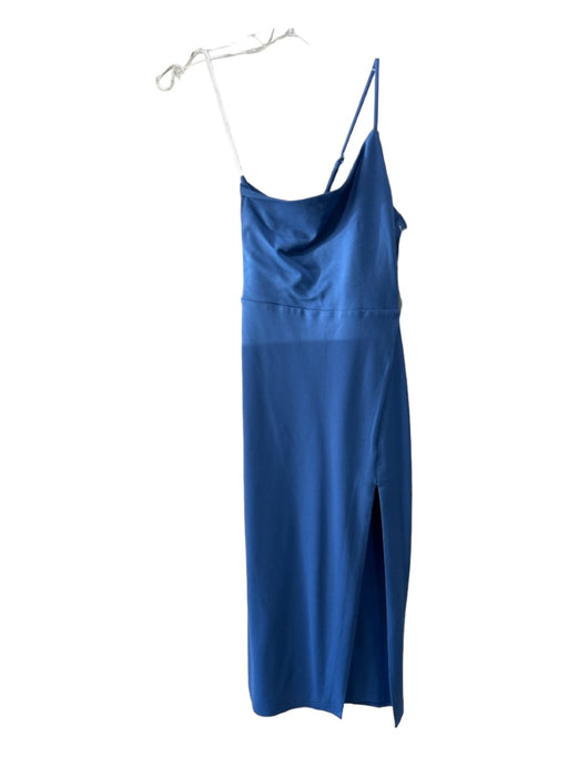 Lovers + Friends Size XXS Blue Rayon Blend Back Zip Single Strap Slit Dress Blue / XXS