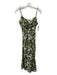 Saints + Secrets Size S Green & White Polyester Floral Spaghetti Strap Dress Green & White / S