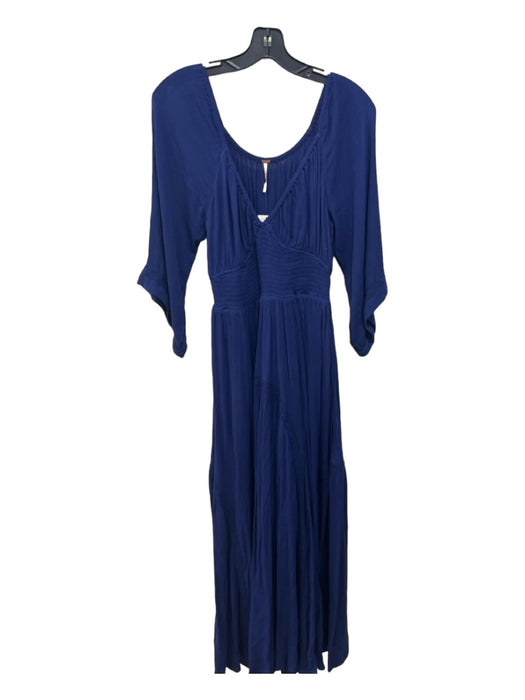 Free People Size XS Blue Cotton Full Length Dress Blue / XS