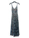 Alexis Size XS Blue, Light Blue, & Tan Nylon Blend Lace Floral Sleeveless Dress Blue, Light Blue, & Tan / XS