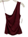 Mango Size XS Burgundy Red Viscose Blend One Shoulder Sleeveless Side Slits Top Burgundy Red / XS