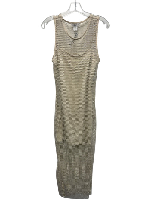 House of Harlow 1960 Size S Cream White Polyester U Neck Sleeveless Dress Cream White / S