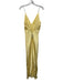Bardot Size 4 Butter Yellow Viscose V Neck Bejeweled Spaghetti Strap Dress Butter Yellow / 4