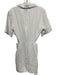 Zara Size S White Viscose Blend Collar V Neck Back Zip Open Side Dress White / S