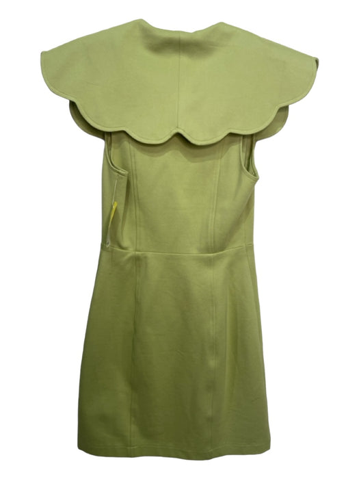 Maeve Size XXS Green Viscose Blend Scalloped Collar Cap Sleeve Mini Dress Green / XXS