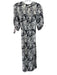 See By Chloe Size 34 Black & White Viscose & Silk V Neck Hearts & Abstract Dress Black & White / 34