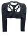 PatBo Size 0 Black Long Sleeve Cut Out Back Zip Cropped Top Black / 0