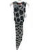Simon Miller Size XS Black & White Mesh Sleeveless Polka Dot Rouched Midi Dress Black & White / XS